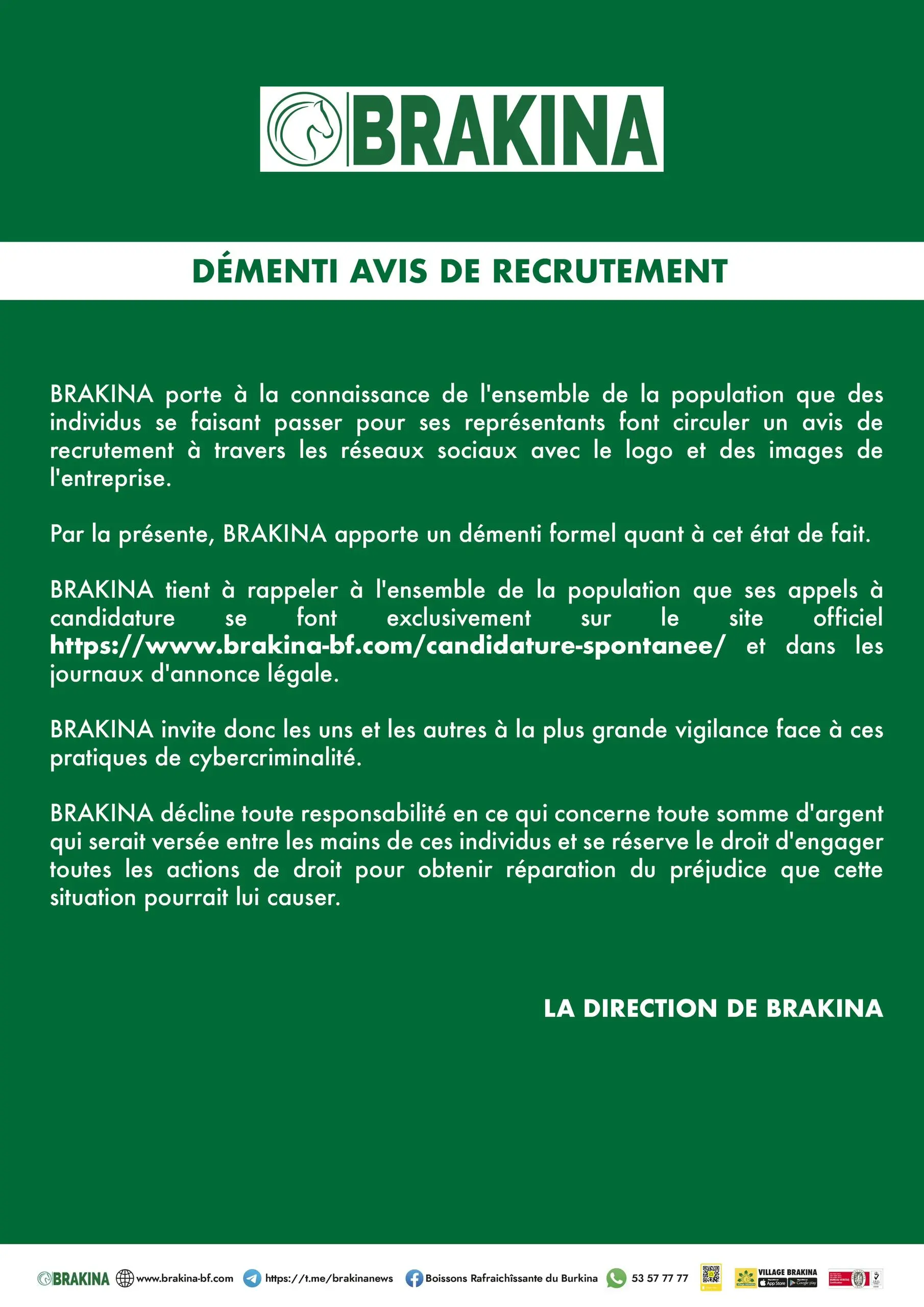 Dementis avis recrutement